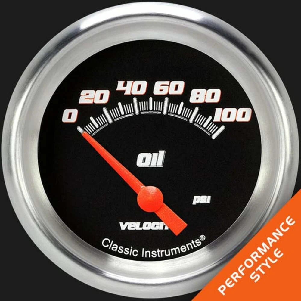 Velocity Black 2 5_8_ Oil Pressure Gauge VS281BAPF